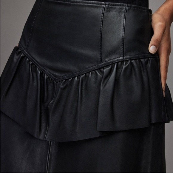 All Saints Andy Leather Skirt US 10 UK 14 EU 42 - Picture 7 of 8